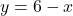 y = 6 - x