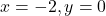 x = -2, y = 0