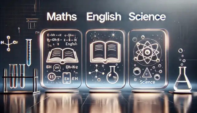Maths, English, and Science Image for Blog Page Featured Image.